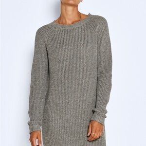 Noisy may Gray and White Knitted Sweater Dress